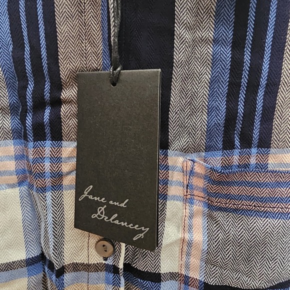 Jane and Delancey Womens 1X‎ Blue Plaid Country Button Up Top Horse Ranch Chore - Picture 8 of 8